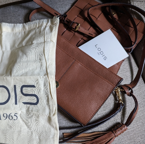 NWOT Lodis Olivia Woven Leather Crossbody Bag - Picture 2 of 6